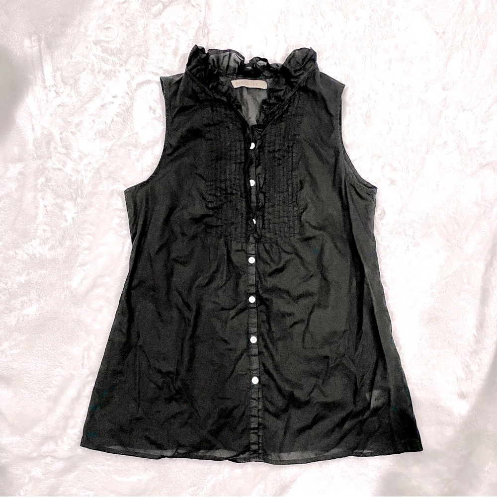 Old Navy Size S Sleeveless Ruffle Button Up Top